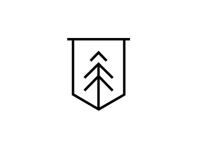 Banner + Pine Tree banner branding inspiration line logo minimal. monogram pine tree simple