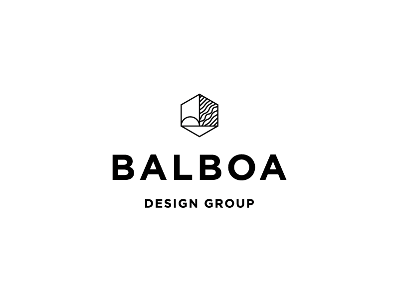 Balboa Design Group branding logo minimal simple text typography vintage