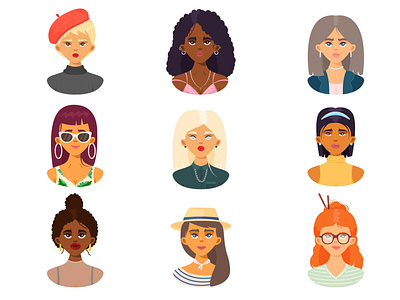 avatars avatar fashion girl multicultural women