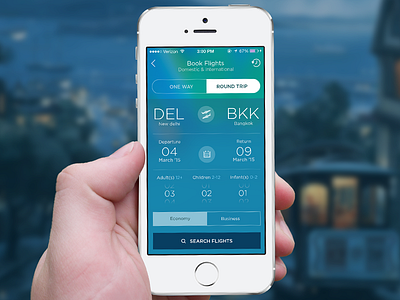 Flight booking Screen flight hotel ios mobile app online booking iphone travel