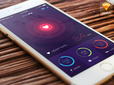 Stayfit Health App dashboard fitness health heart rate medical mobile application sketch ui ux