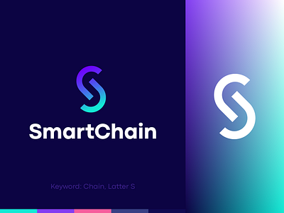 SmartChain - Crypto Logo Design blockchain coin coinin crypto crypto logo cryptocurrency defi exchange finance investment logo design logo s token
