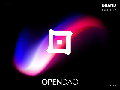 OPENDAO LOGO AND BRAND IDENTITY DESIGN blockchain brand identity design branding bug creative logo crypto dao fluent gradient identity logo modern nft symbol technology