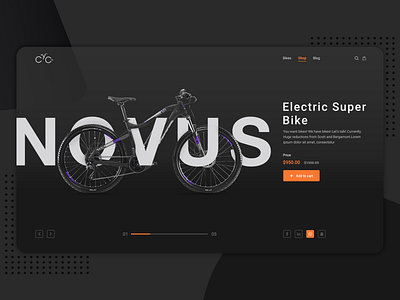 Electric Bike Web Design - Dark Version
