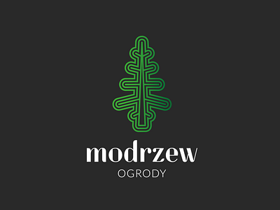 Modrzew/Larch - landscape design studio dark design garden gradient green landscape logo poland poznan