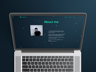 New About Me Page about confetti design homepage mockup portfolio ux web website