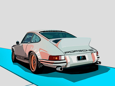911 Carrera 1973 automotive car illustration photoshop sketch