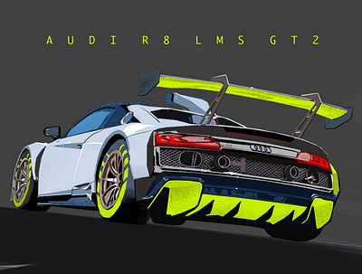 Audi R8 LMS GT2 audi auto automotive car carro deportivo sketch