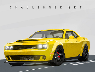 Challenger SRT Demon automotive car challenger dodge illustration photoshop sketch srt