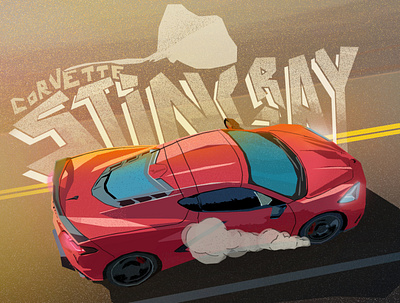 Corvette Stingray 2020 automotive car chevrolet corvette illustration photoshop stingray