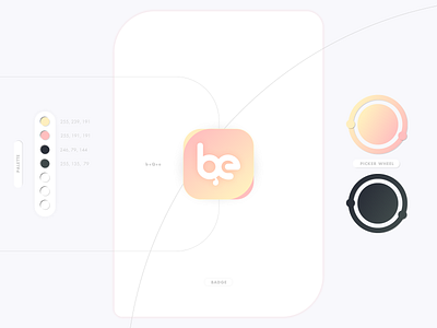App Badge (B+Q+E) app badge bqe brandmark clean interface pale palette