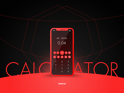 Calculator #004/100 004 black calculator challenge dailyui pentagon red