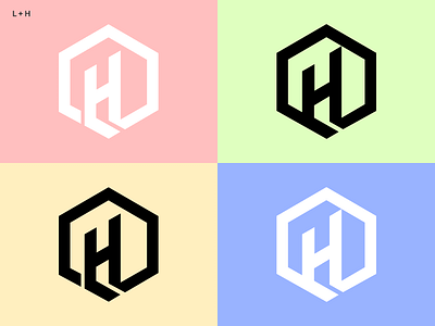 Left or Right? Personal Brandmark (L+H) badge branding brandmark concept hexagon initials lh logo personal