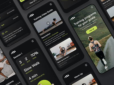 Mas Runner app (part 2) website mobile responsive design adaptive coach community dark exercises fitness gym health program responsive running sport trainings ui ux web