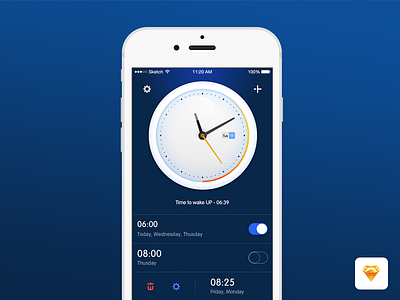 Alarm clock app alarm clock app clean clock face dial free interface sketchapp timer ui ux watch