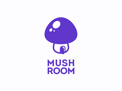 Mushroom logo door hat home house logo mushroom violet