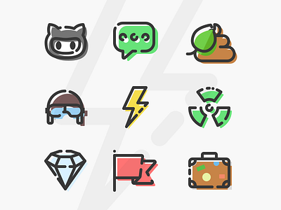 FREE Crazy Icon Set (18 vector icons) - Sketch | PDF chat crazy diamond download freebie freebies icons pack pdf radioactive sketchapp vector