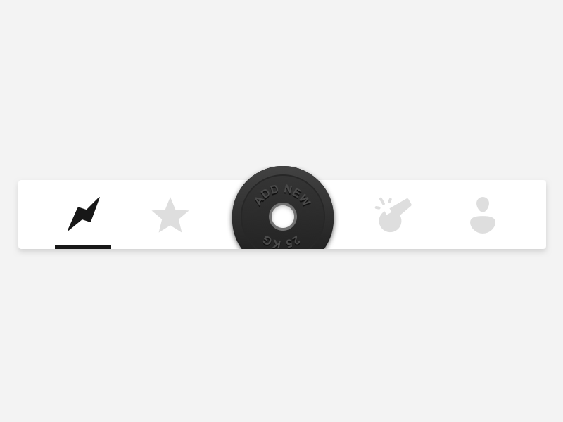 Tab Bar star profile flash gym buttons sport clean icons navbar tabbar