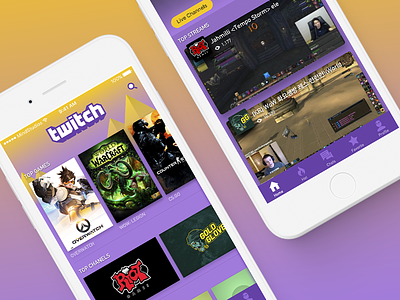 New Twitch - iOS Interface Redesign games interaction interface mobile navigation redesign restyle twitch ui ux