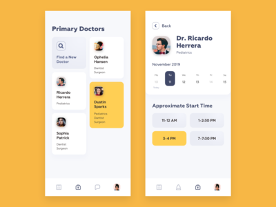 Medical Consultation App (Patient side) app appointment booking clean consultation doctor health icons interface patient physician ui ux