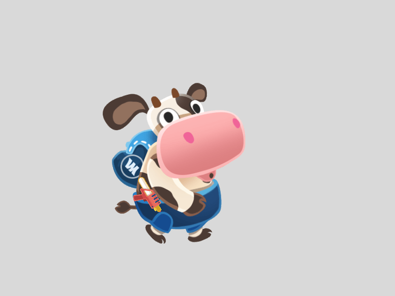 Tiny cow shooting animal animation cartoon cow cute art game art gun illustration photoshop spine animation