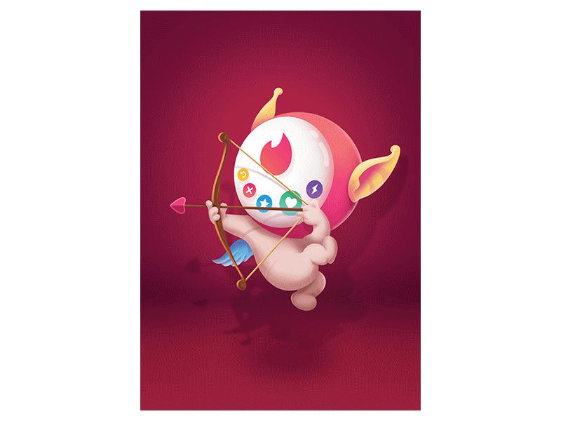 Tinder Character cartoon character animation character design cupid cute art illustration photoshop pink
