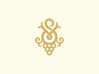 Salon Del Vino design elegant gourmet grape logo monogram salon shop sv vino wine winery