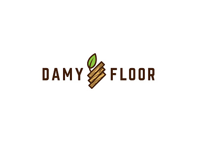 Damy Floor floor flooring laminate leaf logo natural sprout stroke wood