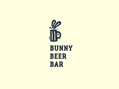 Bunny Beer Bar bar beer bunny cafe ears gastropub glass handmade logo pub rabbit rough
