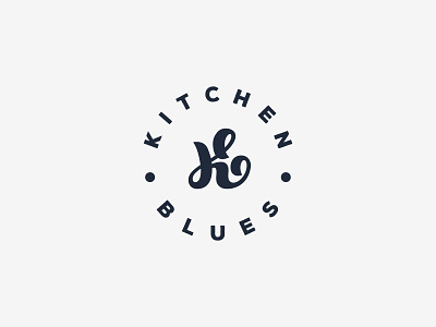 Kitchen Blues blog blues cooking kb kitchen lettering logo monogram stamp