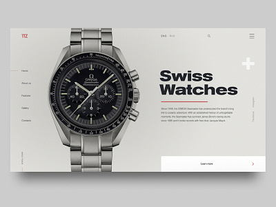 swiss watches design home landing page promo site swiss typography watch watchess