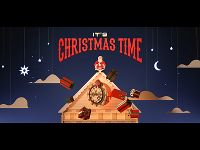 Christmas Time 3d adobe art artwork c4d christmas illustraion illustrator maya night x mas xd design