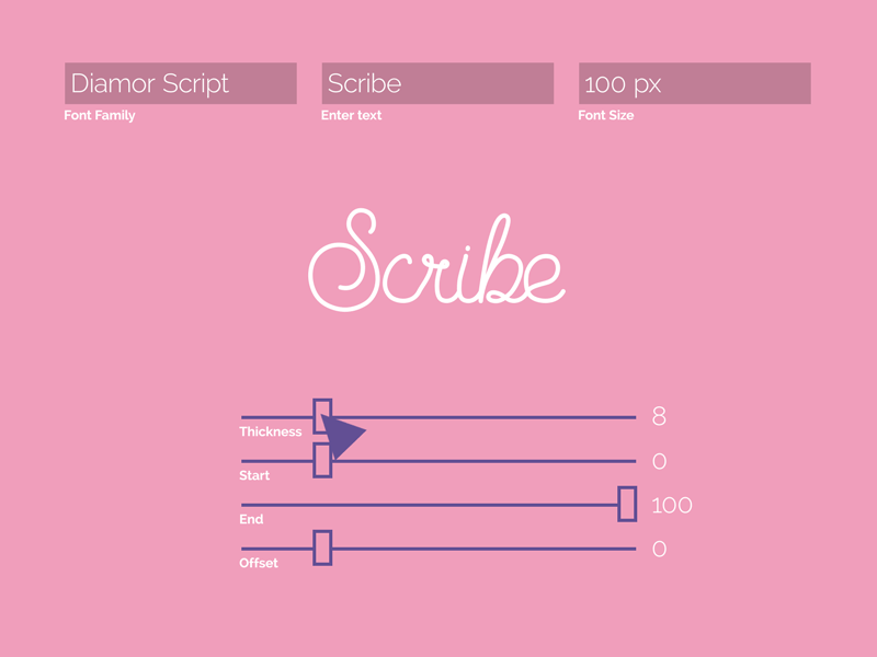 Scribe animation stroke text write of write on
