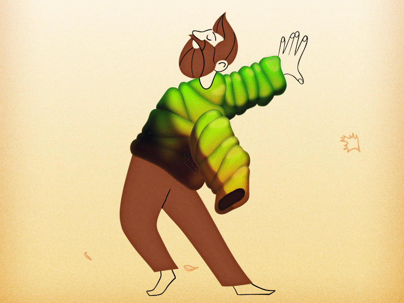 Sweater Weather animation beard cel cold color cycle dance fall fall colors gif groovy hand drawn illustration leaves puffy traditional walk