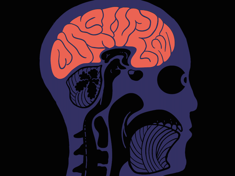 Universe anatomy animation brain gif hand drawn illustration loop mind mindfulness music planet space