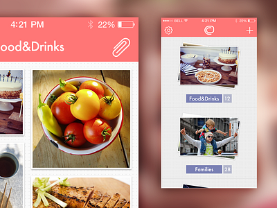 Interface design-Climage album app image interaction interface ios7 red