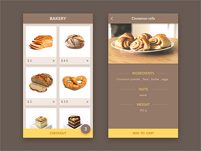 interface-Bakery bakery bread brown cake interface ui