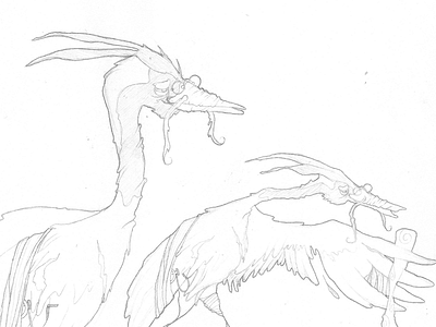 Wise Bird concept art sketch