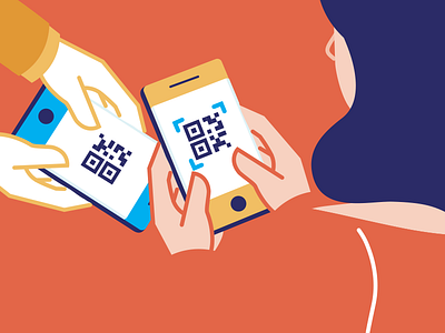 QR scan illustration motion graphics