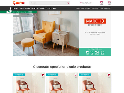 Comfyco - Furniture eCommerce website in New Jersey, USA