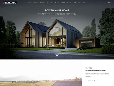 Sunwatt - Swiss solar panel company landing page design landing page ui uiux ux uxui webdesign webdevelopment
