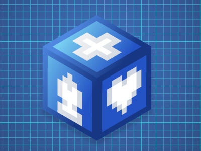 Pixel Cube in Vector
