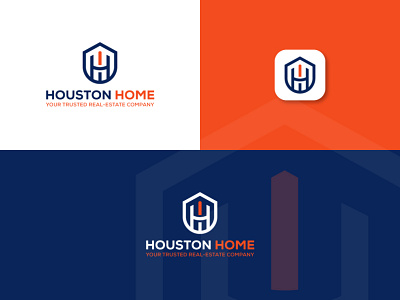 Letter H + Home flat logotype typography