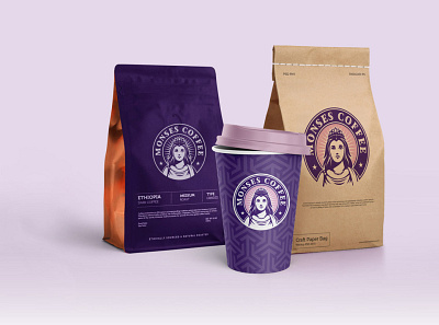 Monses Coffee brand cafe coffee dame drink girl lady logo monses princess woman