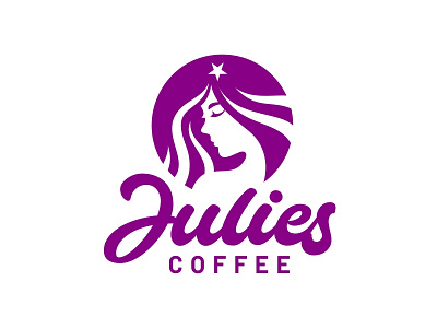 Julies Coffee bar beauty beverage cafe coffee cosmetic girl haircut lady logo retro woman