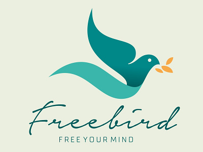 Freebird bird dove ease fly free freedom laurel liberty peace wing