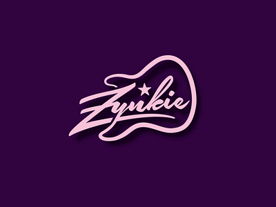 Zynkie Blues Band logo design work band blues guitar music pink purple rock