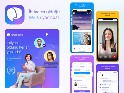 Terapizone - Appstore Screen Shots mobile app online purple sessions terapizone theraphy therapist video chat