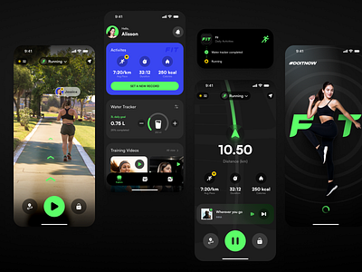 FIT - Activity tracker mobile app activity app ar design fit fitness mobile running tracker ui ux vr