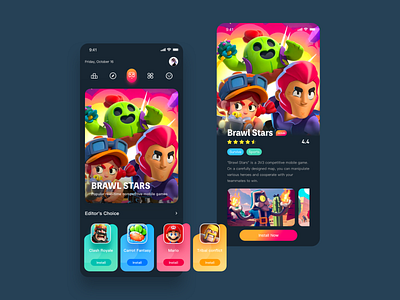 Game store app design game store ui